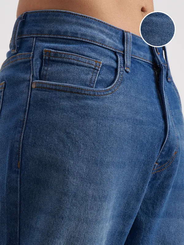 Purple By Highlander Men Blue Relaxed Fit Stretchable Jeans