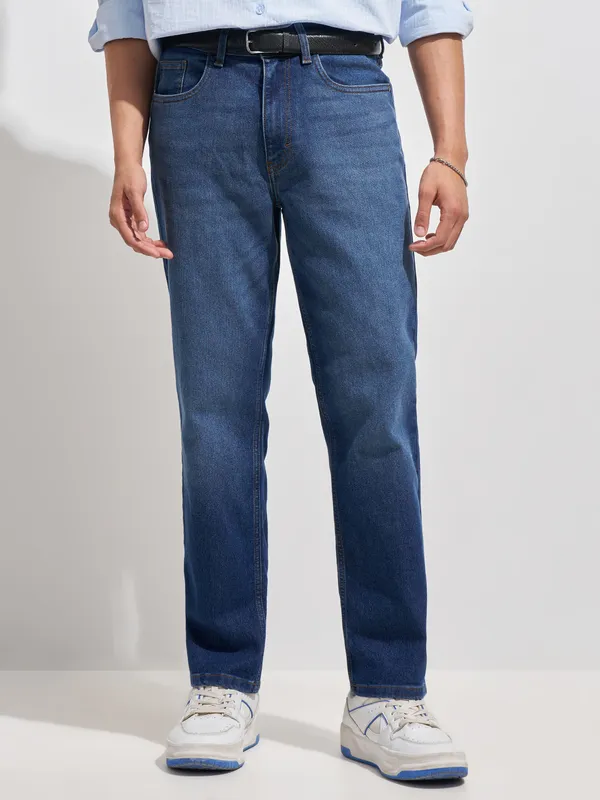 Purple By Highlander Men Blue Regular Fit Stretchable Jeans