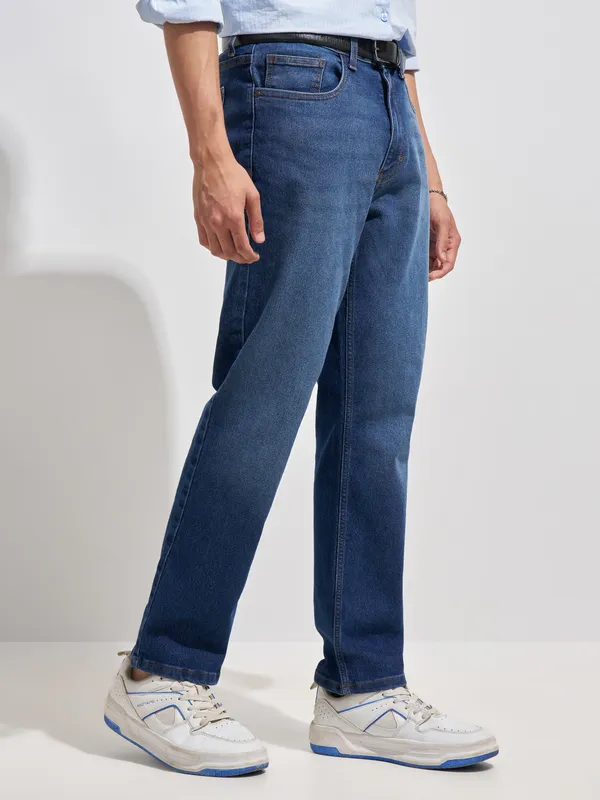 Purple By Highlander Men Blue Regular Fit Stretchable Jeans