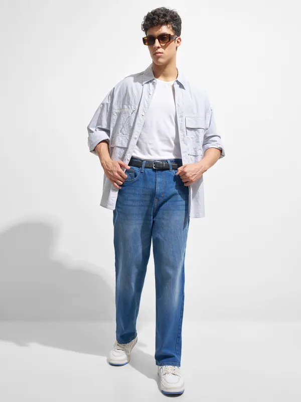 Highlander Men Blue Baggy Fit Stretchable Jeans