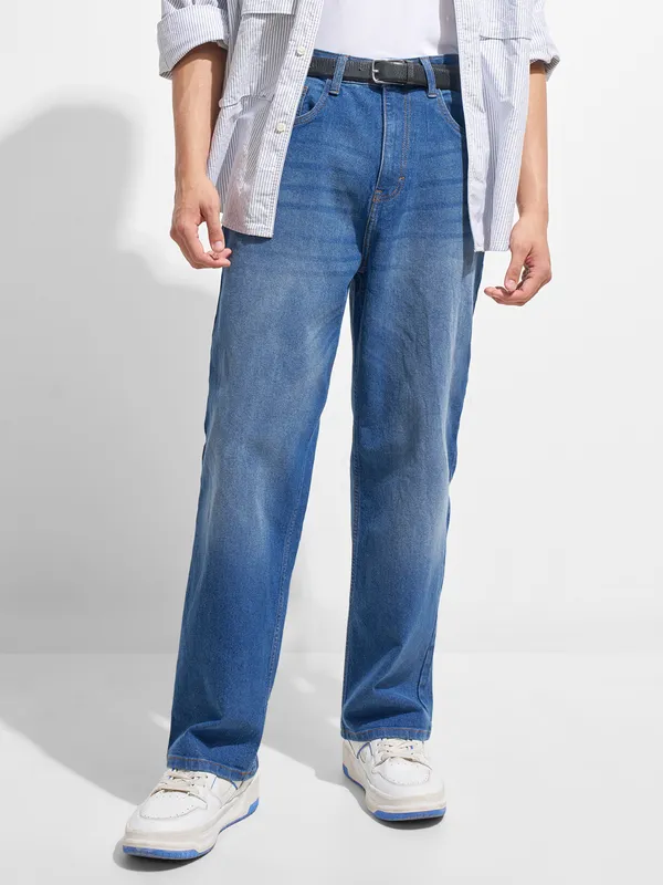 Highlander Men Blue Baggy Fit Stretchable Jeans
