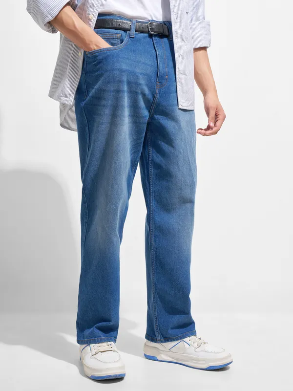 Highlander Men Blue Baggy Fit Stretchable Jeans