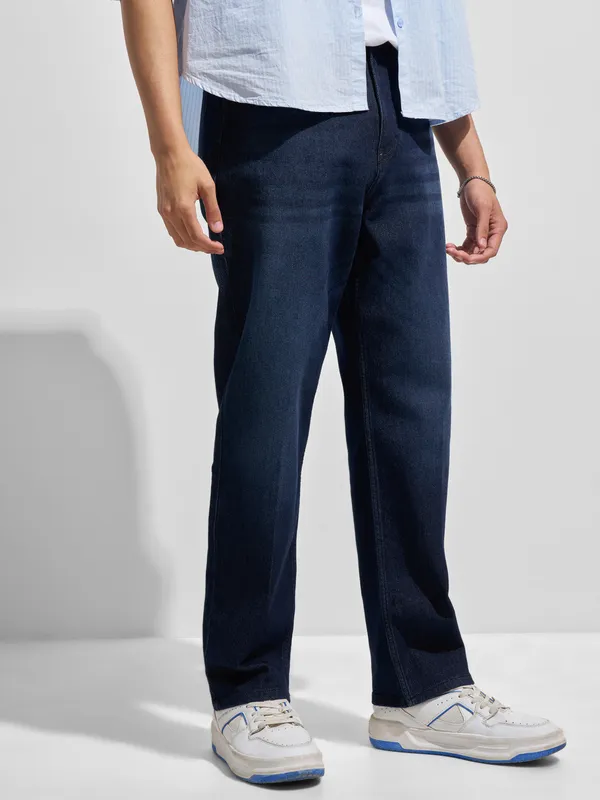 Purple By Highlander Men Blue Relaxed Fit Stretchable Jeans