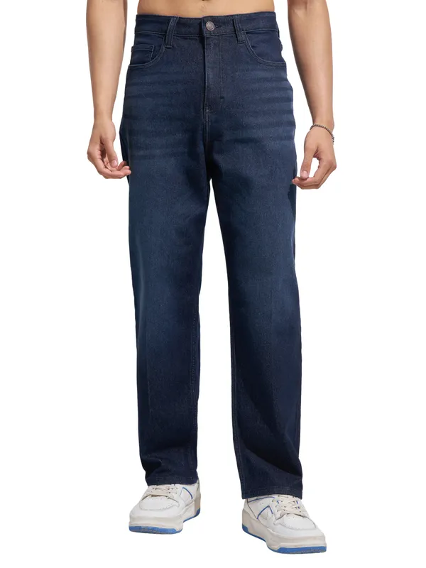 Purple By Highlander Men Blue Relaxed Fit Stretchable Jeans