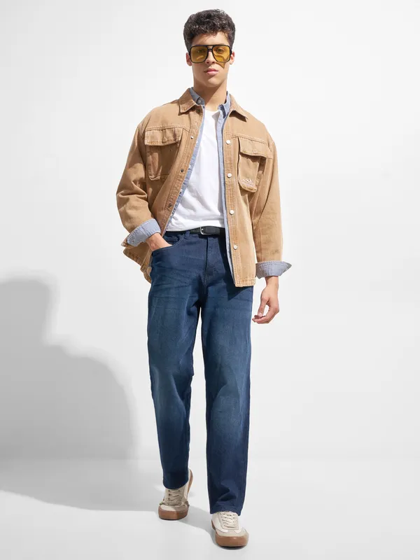 Purple By Highlander Men Blue Relaxed Fit Stretchable Jeans