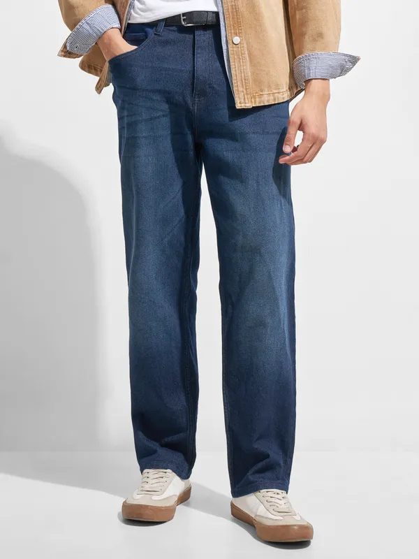 Purple By Highlander Men Blue Relaxed Fit Stretchable Jeans