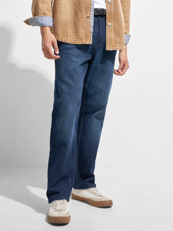 Purple By Highlander Men Blue Relaxed Fit Stretchable Jeans