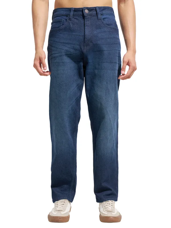 Purple By Highlander Men Blue Relaxed Fit Stretchable Jeans
