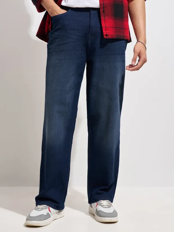 Purple By Highlander Men Blue Loose Fit Stretchable Jeans