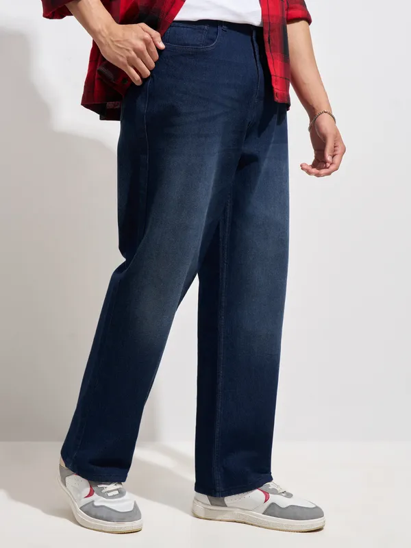 Purple By Highlander Men Blue Loose Fit Stretchable Jeans