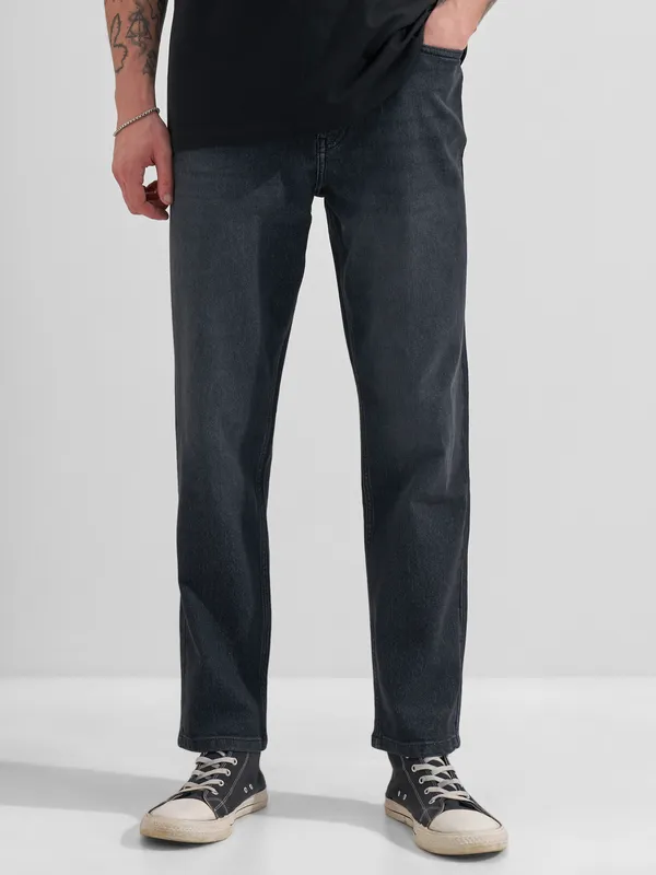 Highlander Men Black Relaxed Fit Stretchable Jeans