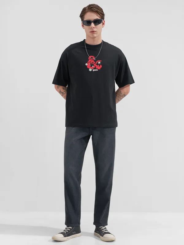 Highlander Men Black Relaxed Fit Stretchable Jeans