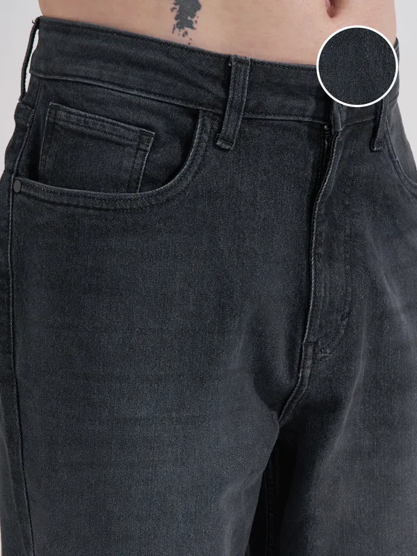 Highlander Men Black Relaxed Fit Stretchable Jeans