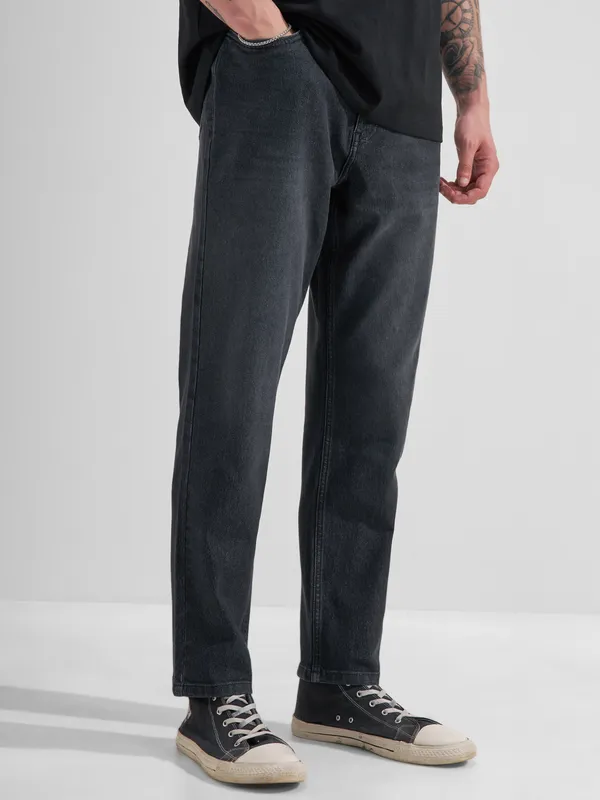 Highlander Men Black Relaxed Fit Stretchable Jeans