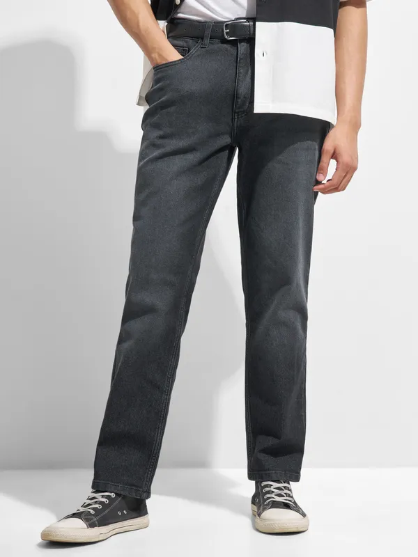 Highlander Men Black Regular Fit Stretchable Jeans