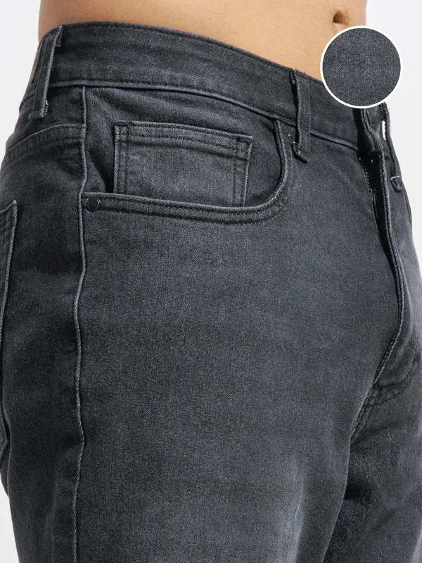 Highlander Men Black Regular Fit Stretchable Jeans