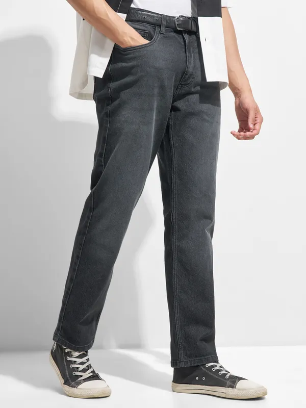 Highlander Men Black Regular Fit Stretchable Jeans