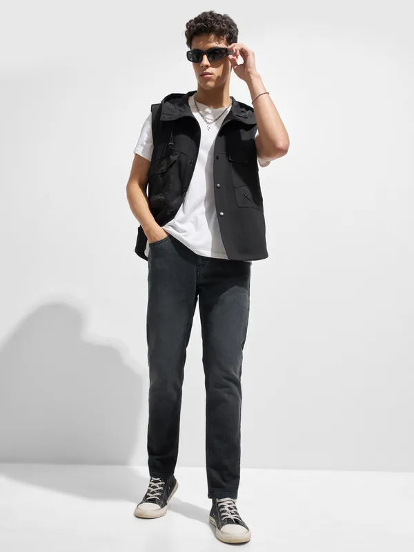 Purple By Highlander Men Black Slim Fit Stretchable Jeans