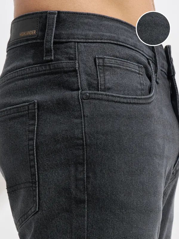 Purple By Highlander Men Black Slim Fit Stretchable Jeans