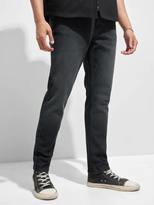 Purple By Highlander Men Black Slim Fit Stretchable Jeans