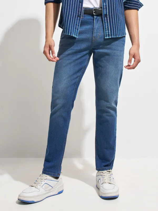 Purple By Highlander Men Blue Regular Fit Stretchable Jeans