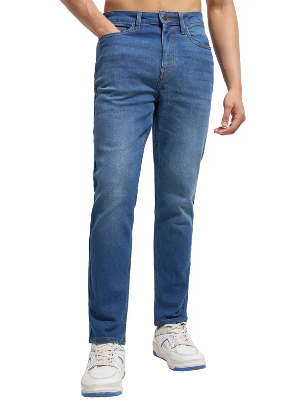Purple By Highlander Men Blue Regular Fit Stretchable Jeans