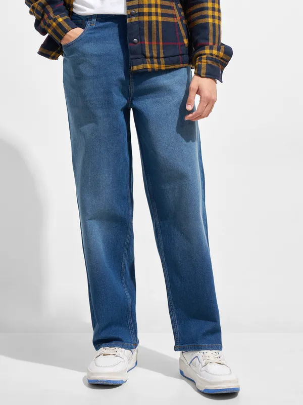 Purple By Highlander Men Blue Loose Fit Stretchable Jeans