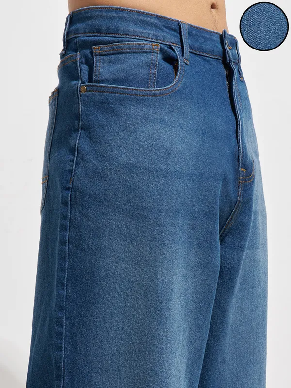 Purple By Highlander Men Blue Loose Fit Stretchable Jeans