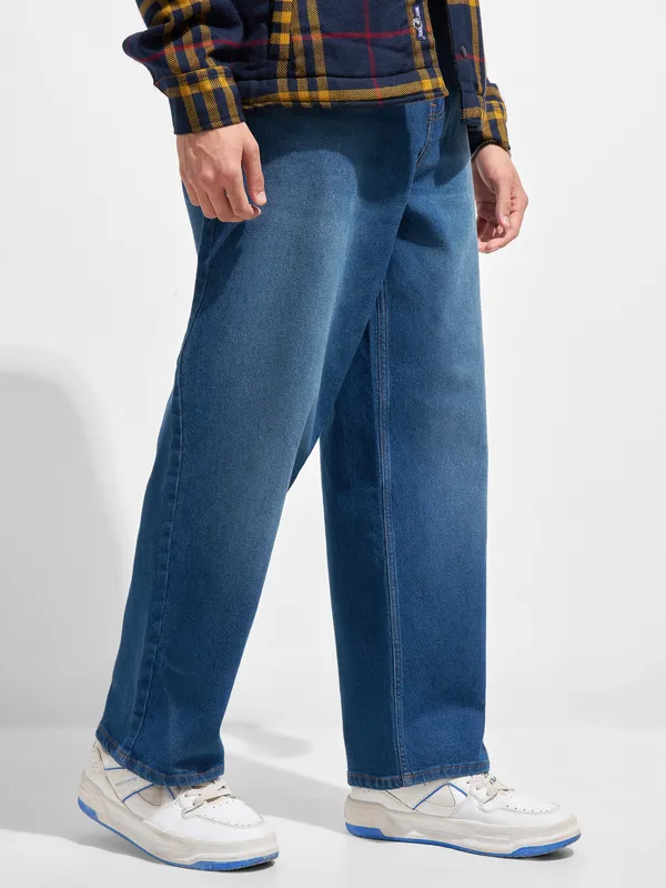 Purple By Highlander Men Blue Loose Fit Stretchable Jeans