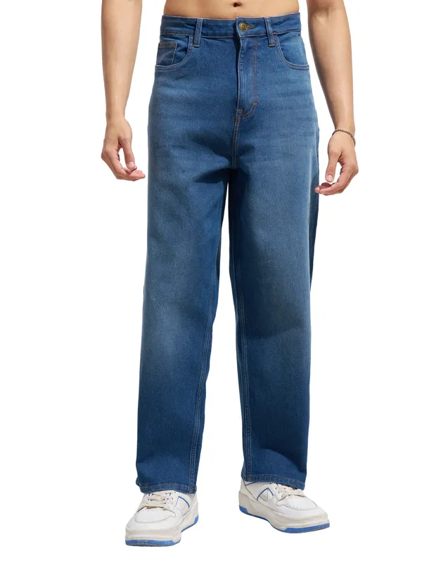 Purple By Highlander Men Blue Loose Fit Stretchable Jeans