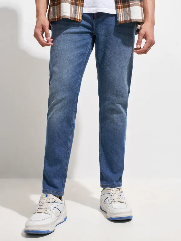 Purple By Highlander Men Blue Regular Fit Stretchable Jeans