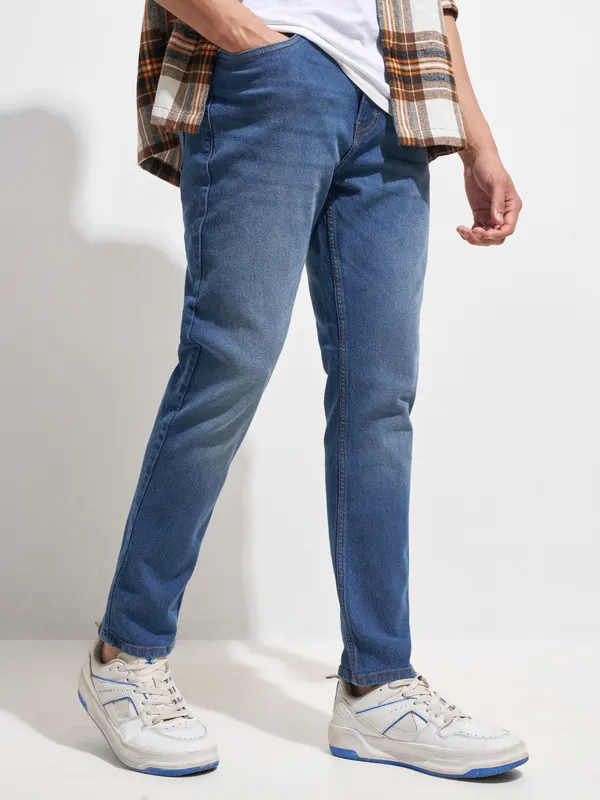 Purple By Highlander Men Blue Regular Fit Stretchable Jeans