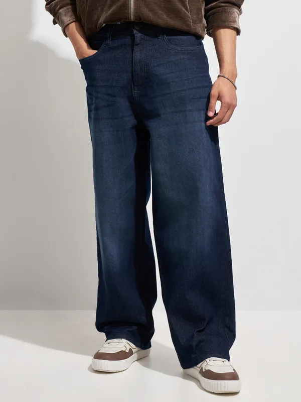 Purple By Highlander Men Blue Baggy Fit Stretchable Jeans