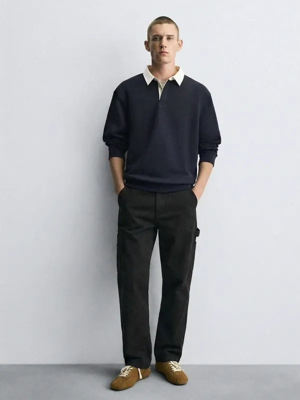 Purple By Highlander Men Black Straight Fit Solid Cargo