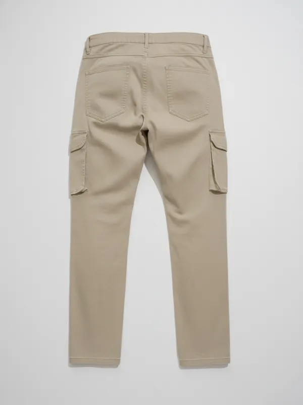 Purple By Highlander Men Grey Regular Fit Solid Cargo