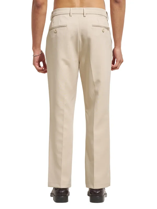 Purple By Highlander Men Beige Tapered Fit Solid Korean Pant