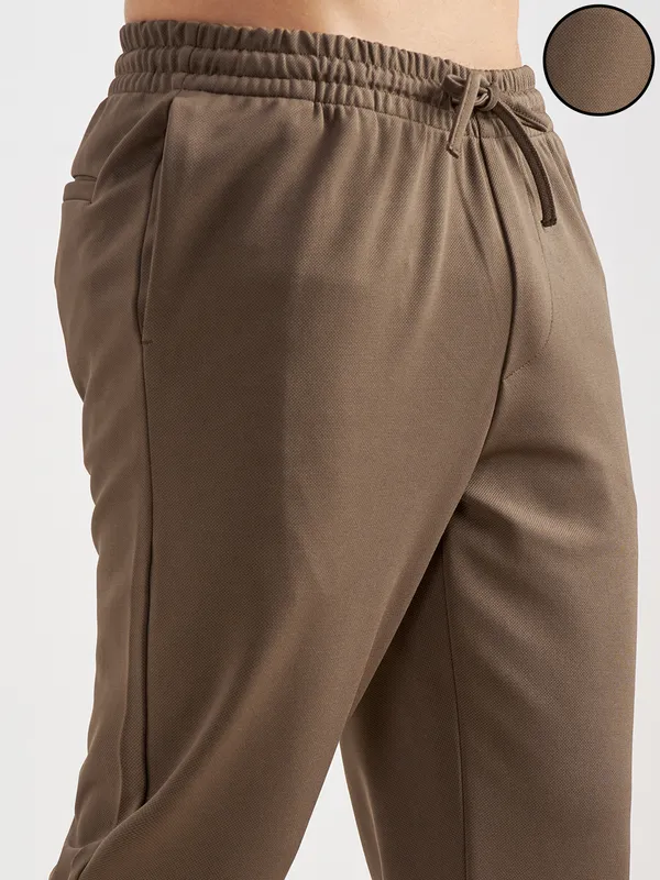 Purple By Highlander Men Brown Tapered Fit Solid Regular Trouser