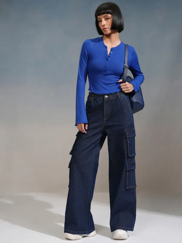 Tokyo Talkies Women Blue Straight Fit Stretchable Jeans
