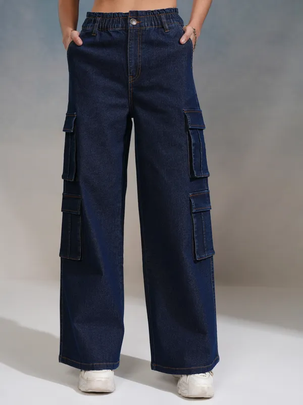 Tokyo Talkies Women Blue Straight Fit Stretchable Jeans