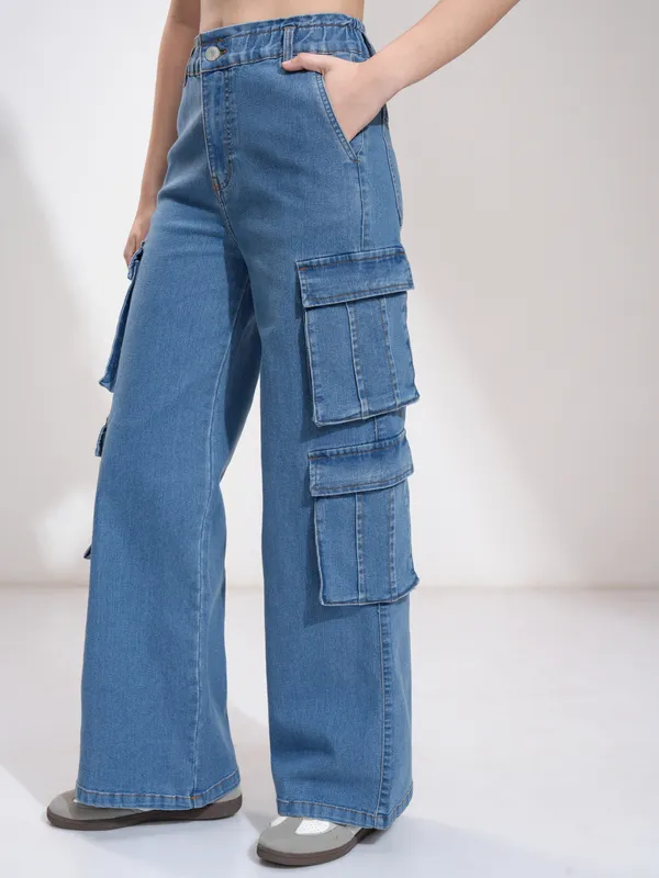 Tokyo Talkies Women Blue Straight Fit Stretchable Jeans