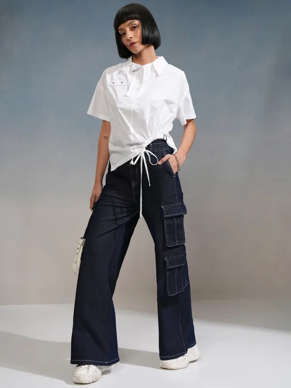 Tokyo Talkies Women Blue Straight Fit Stretchable Jeans