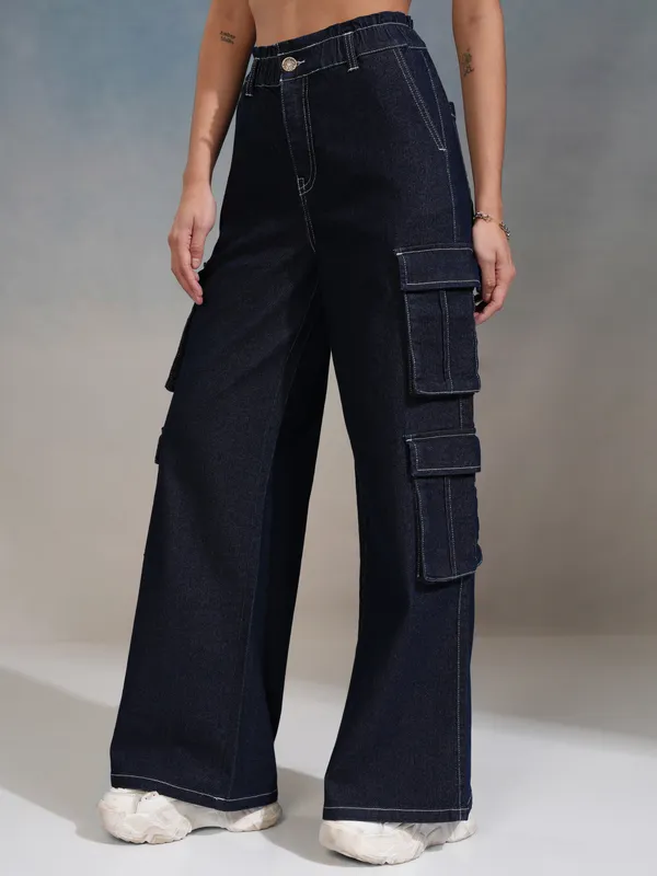 Tokyo Talkies Women Blue Straight Fit Stretchable Jeans