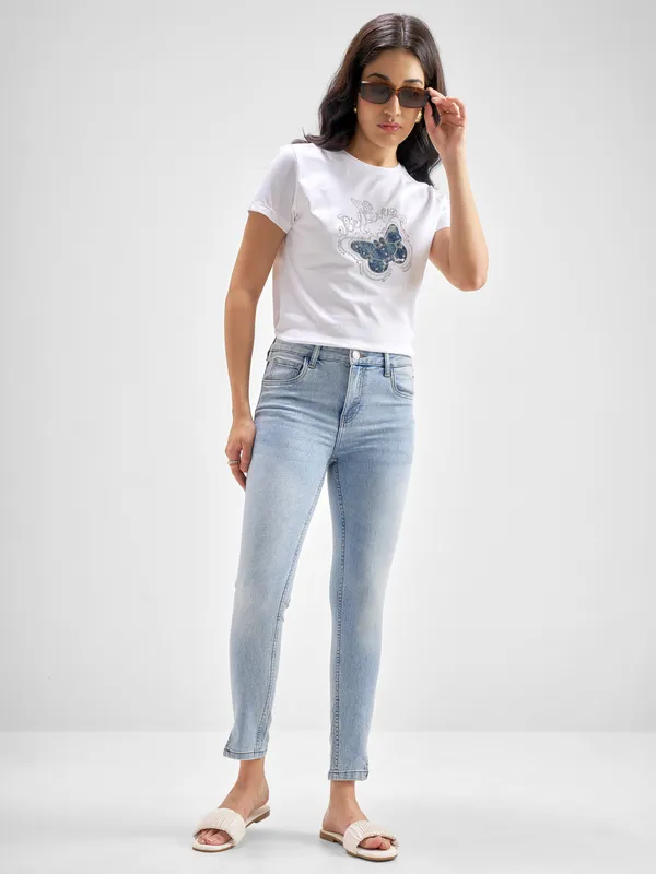 Basics By Tokyo Talkies Women Blue Slim Fit Jeans