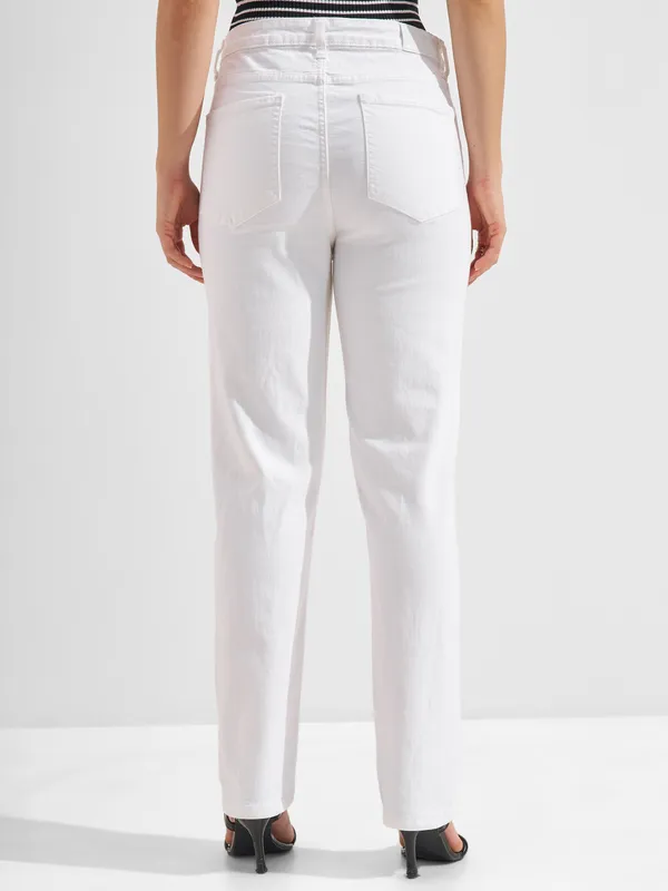 Tokyo Talkies Women White Slim Fit Jeans