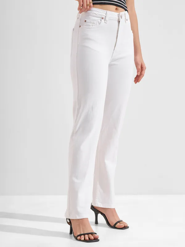 Tokyo Talkies Women White Slim Fit Jeans