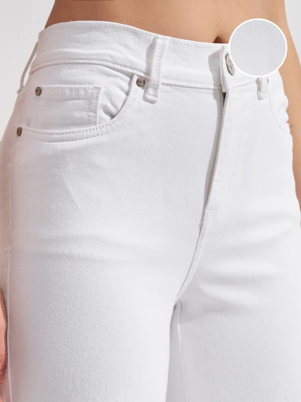 Tokyo Talkies Women White Wide Leg Jeans