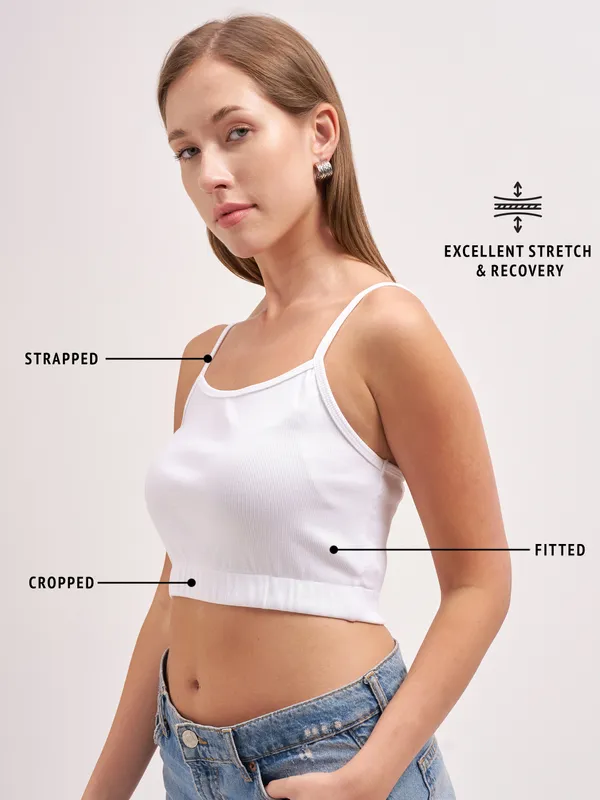 Tokyo Talkies Women White Solid Regular Top