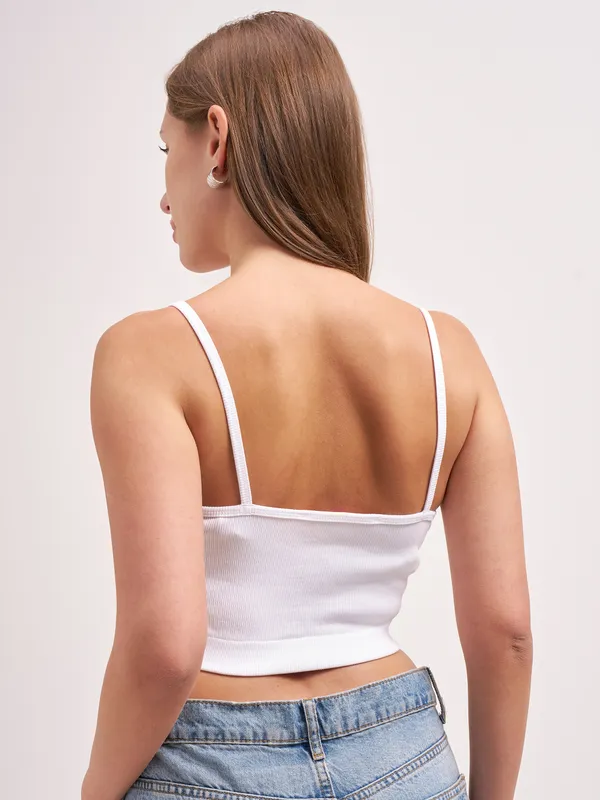 Tokyo Talkies Women White Solid Regular Top