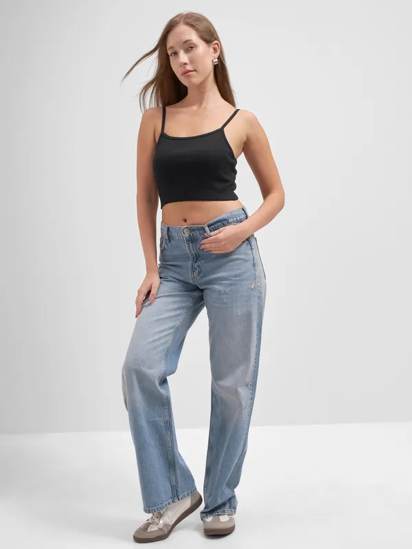 Tokyo Talkies Women Black Solid Regular Top