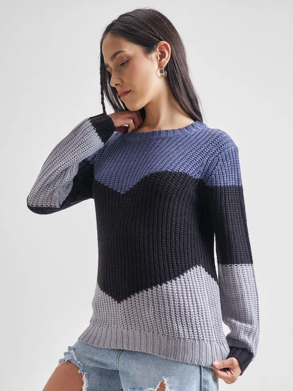 Women Colourblocked Sweater